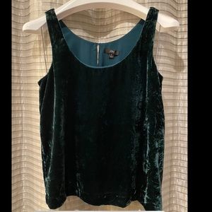 J Crew Emerald Green Velvet Tank
